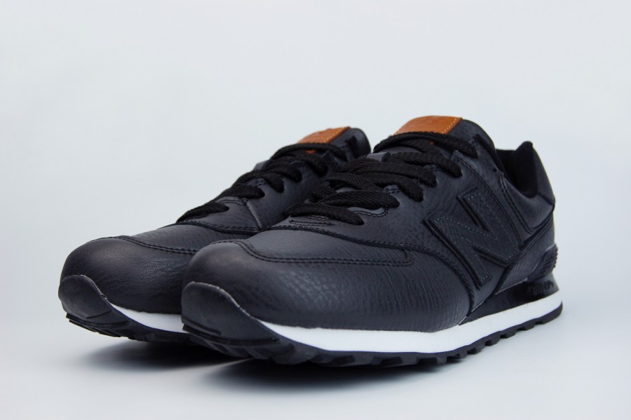кроссовки New Balance 574 Leather Black / White