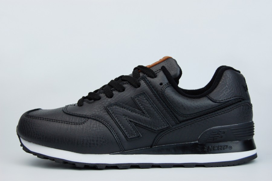 кроссовки New Balance 574 Leather Black / White