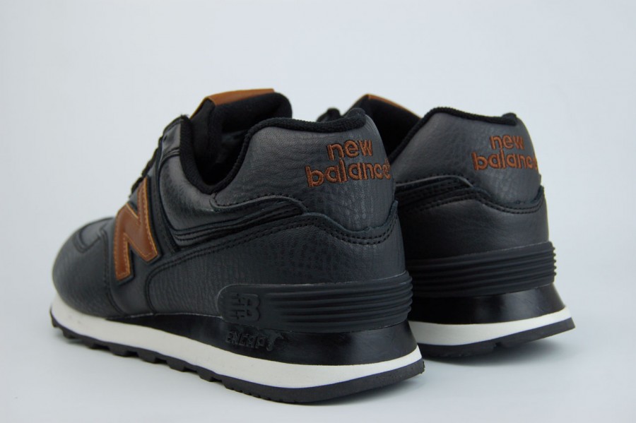кроссовки New Balance 574 Leather Black / Brown