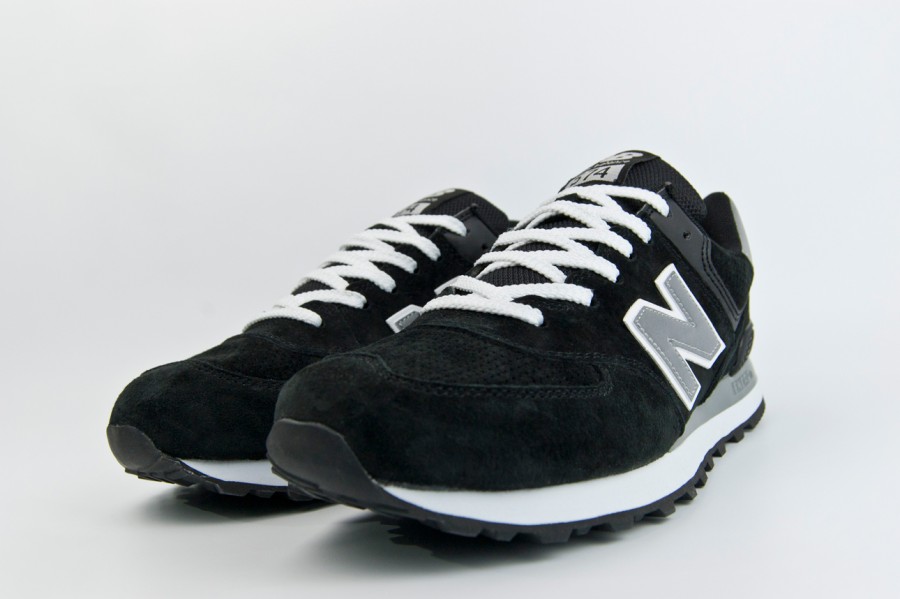 кроссовки New Balance 574 Suede Black / Silver