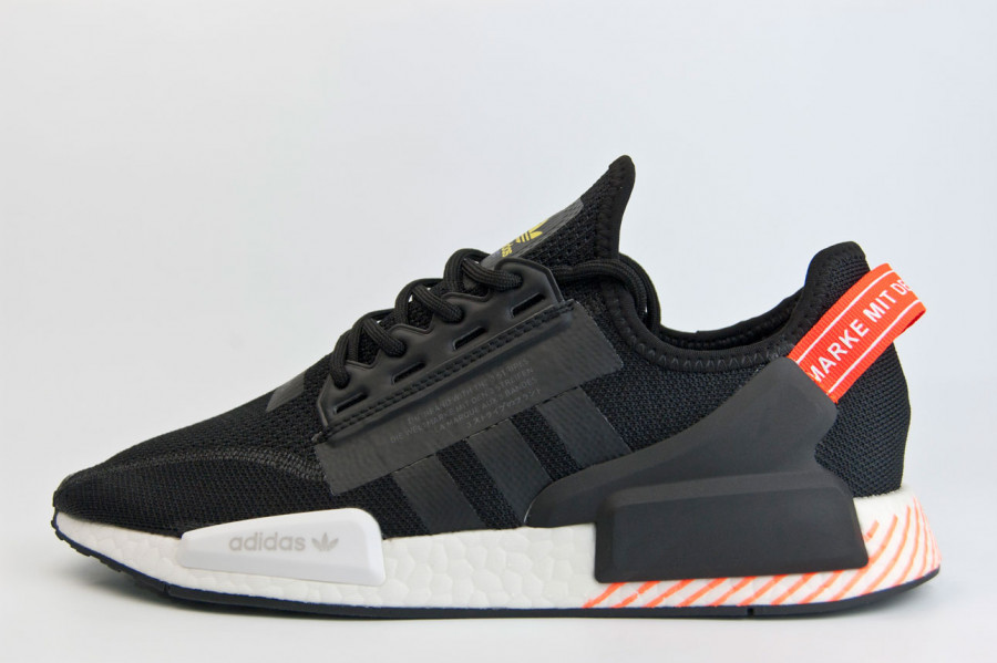 кроссовки Adidas NMD R1 V2 Black / White / Orange