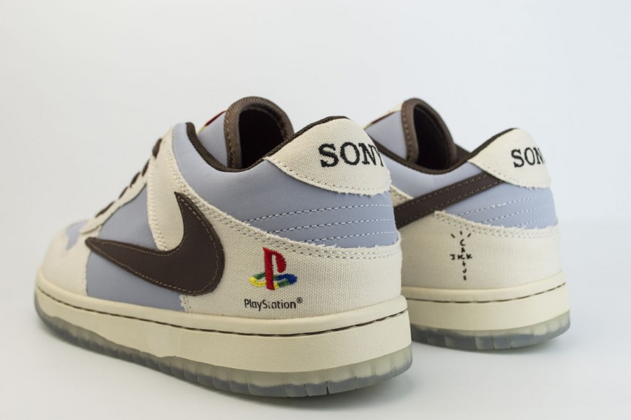 кроссовки Nike Dunk Low White / Grey x PlayStation