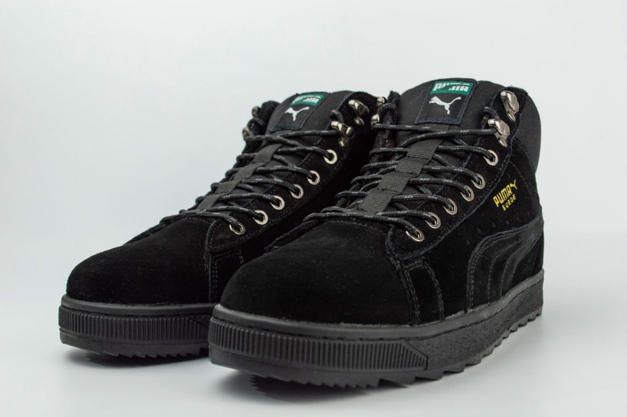 кроссовки Puma Suede Mid Fur Triple Black