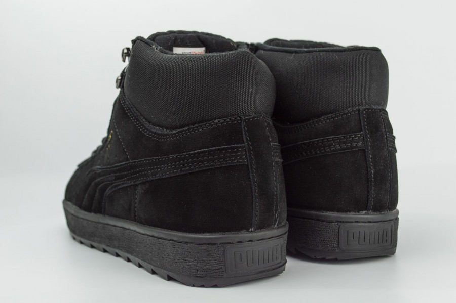 кроссовки Puma Suede Mid Fur Triple Black