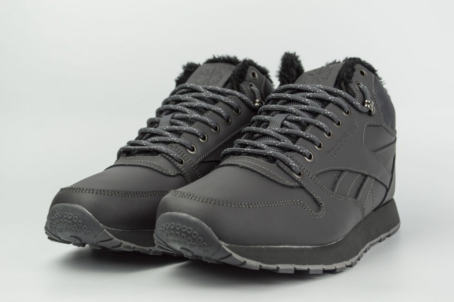 кроссовки Reebok Classic Mid Leather Fur All Grey