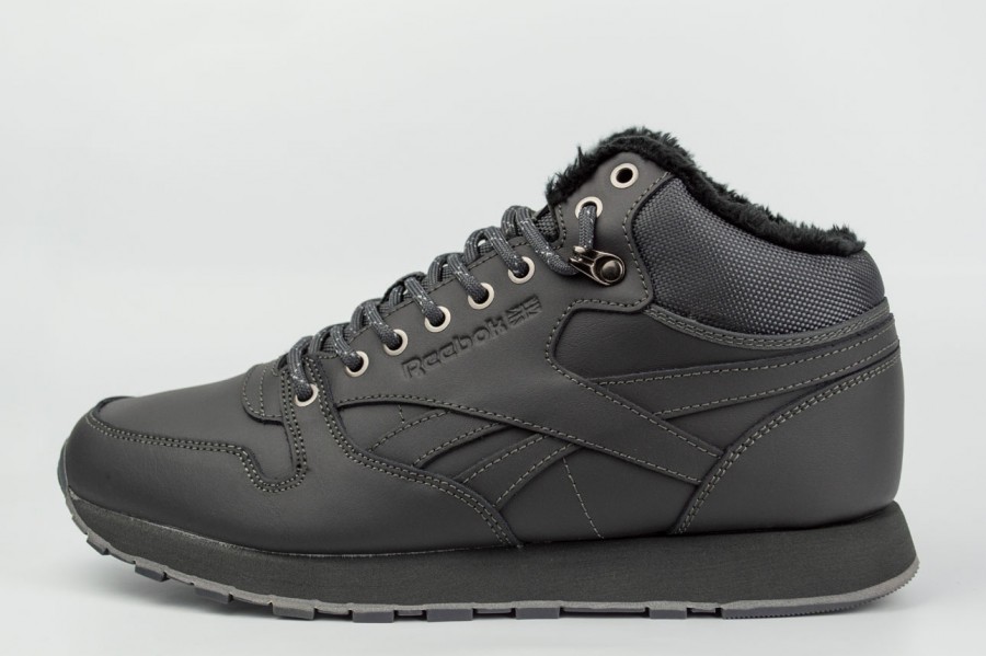 кроссовки Reebok Classic Mid Leather Fur All Grey