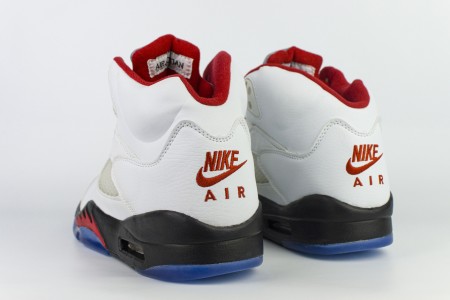 кроссовки Nike Air Jordan 5 White / Fire Red