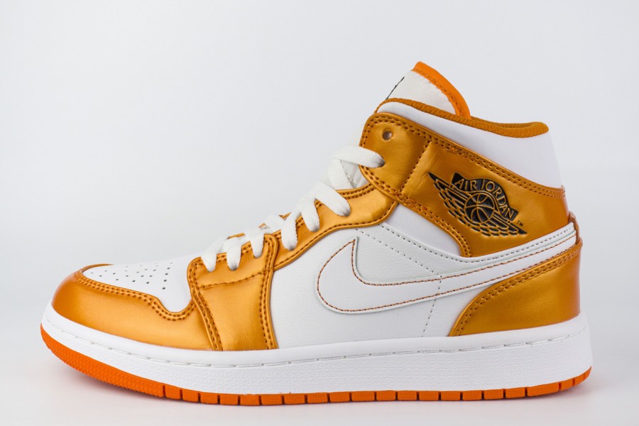 кроссовки Nike Air Jordan 1 Mid Wmns White / Orange