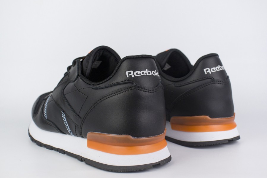 кроссовки Reebok Classic Leather Black / Orange