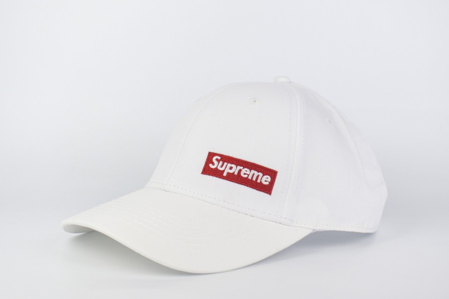 кепка Supreme White / Red logo