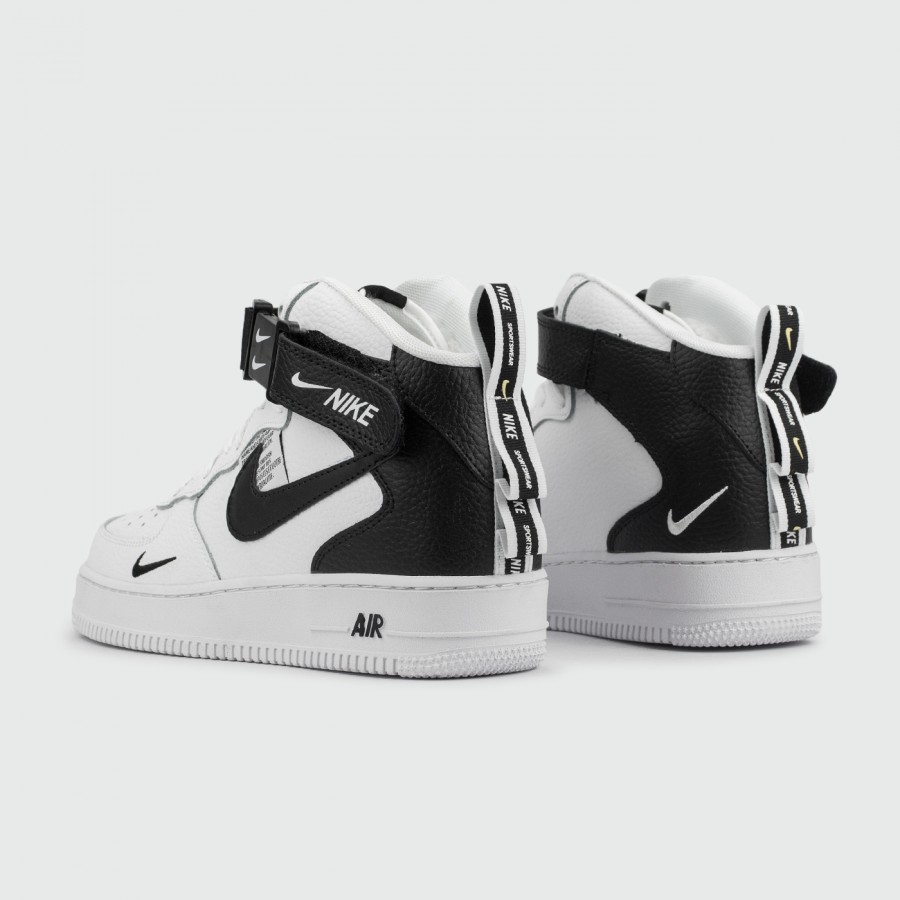 кроссовки Nike Air Force 1 Mid LV8 Utility White / Black with Fur