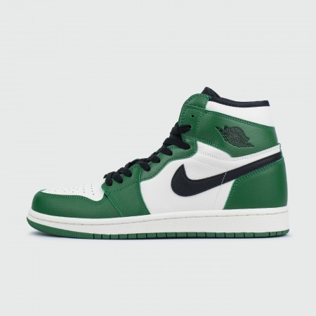 кроссовки Nike Air Jordan 1 White / Green with Fur