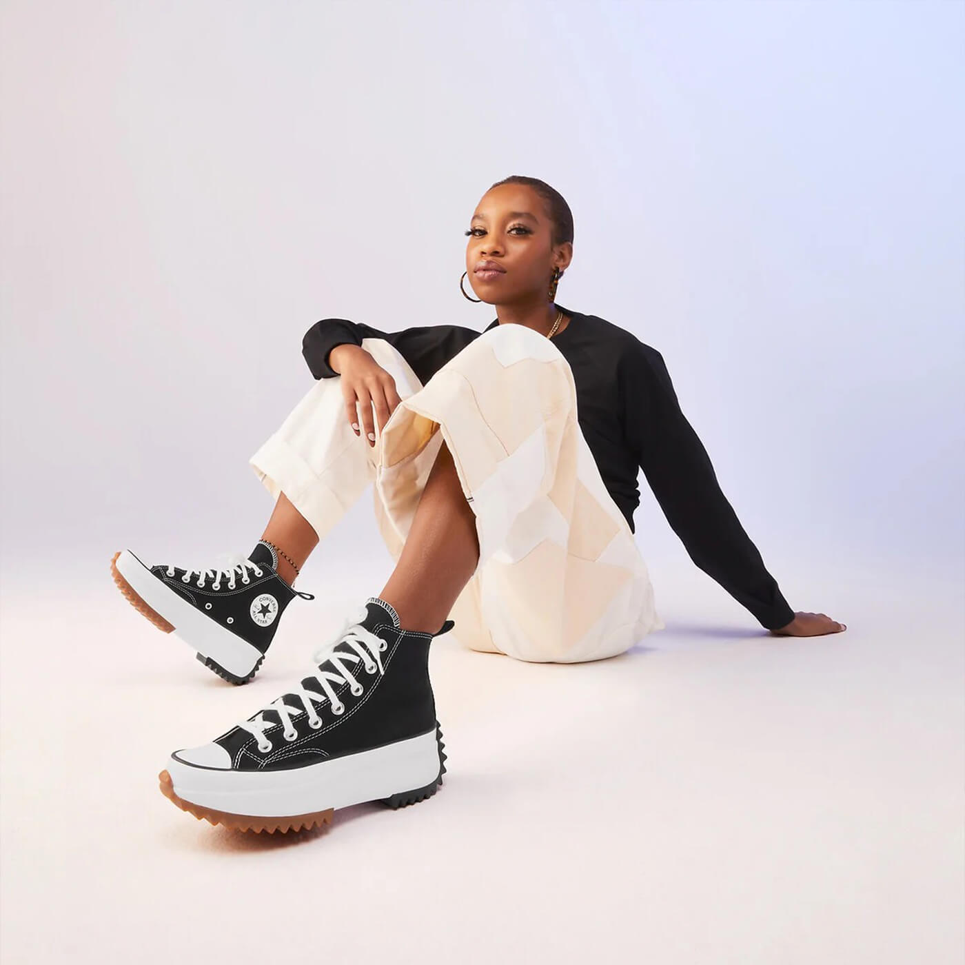 Кеды Converse Run Star Hike Black White Wmns