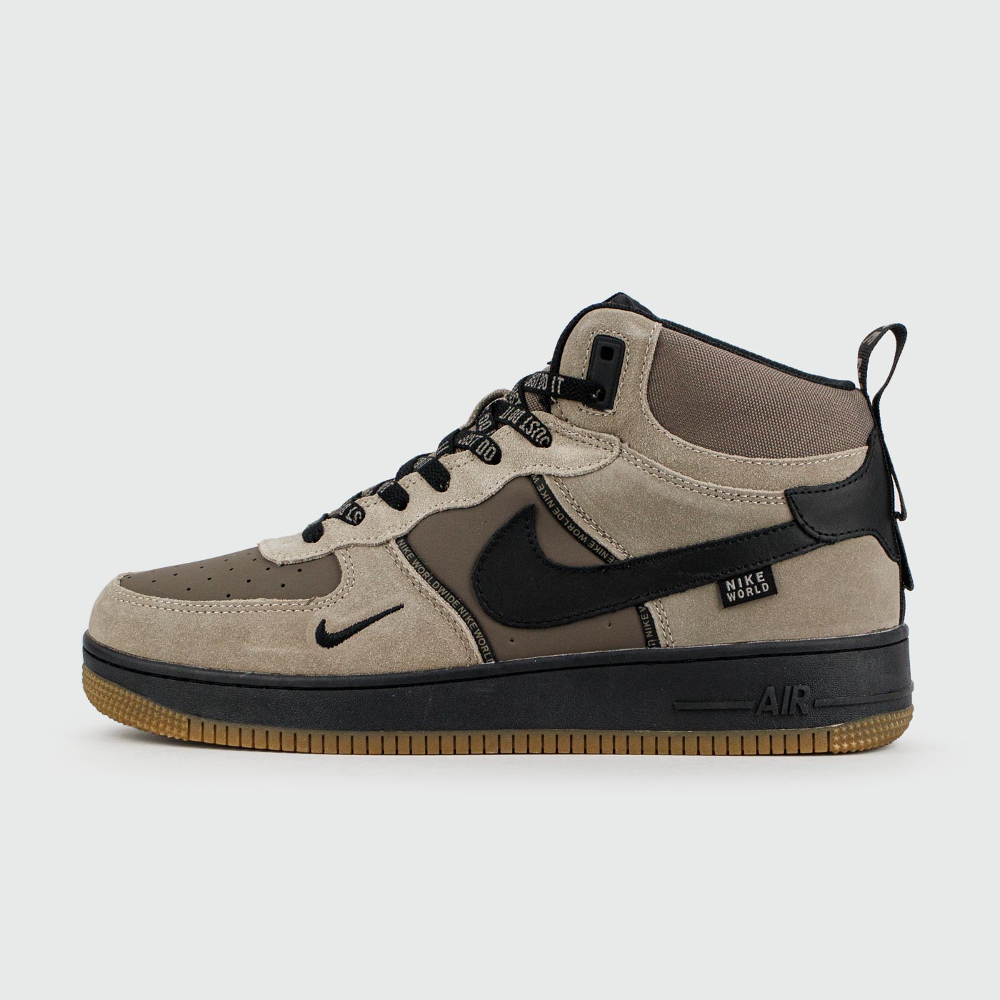 Кроссовки Nike Air Force 1 Mid L.Grey / D.Grey with Fur Wmns