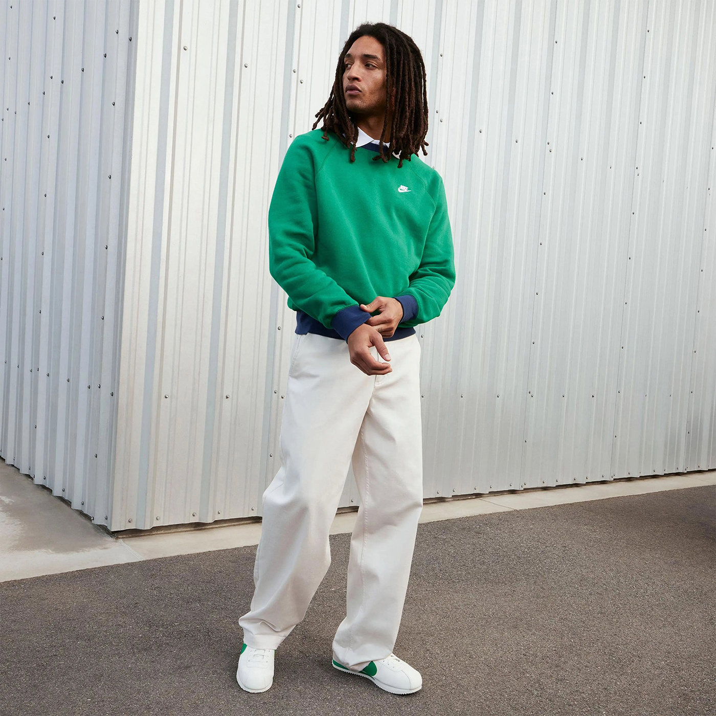 Кроссовки Nike Cortez Classic Leather White Green Кроссовки Nike Cortez Classic Leather White Green